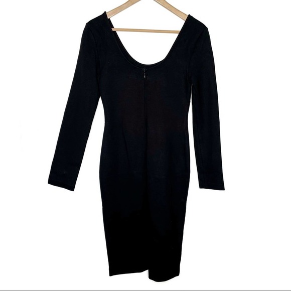 L'agence Long Sleeves Bodycon Dress Scoop Neck Black Color Dress S - Picture 7 of 10